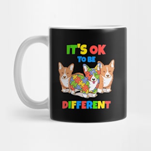 Corgi It's OK To Be Different Autism Awareness Mug